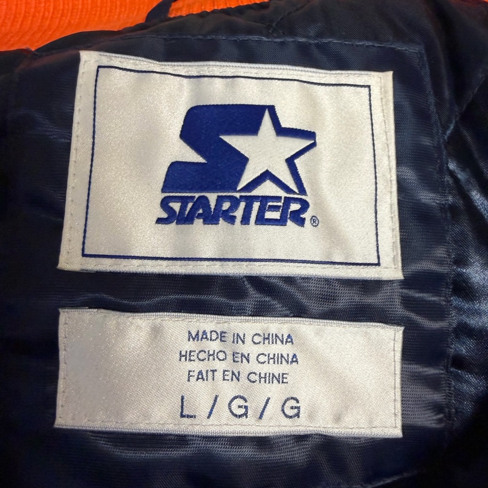 Syracuse University STARTER Navy Blue Satin Jacket - Picture 4 of 7